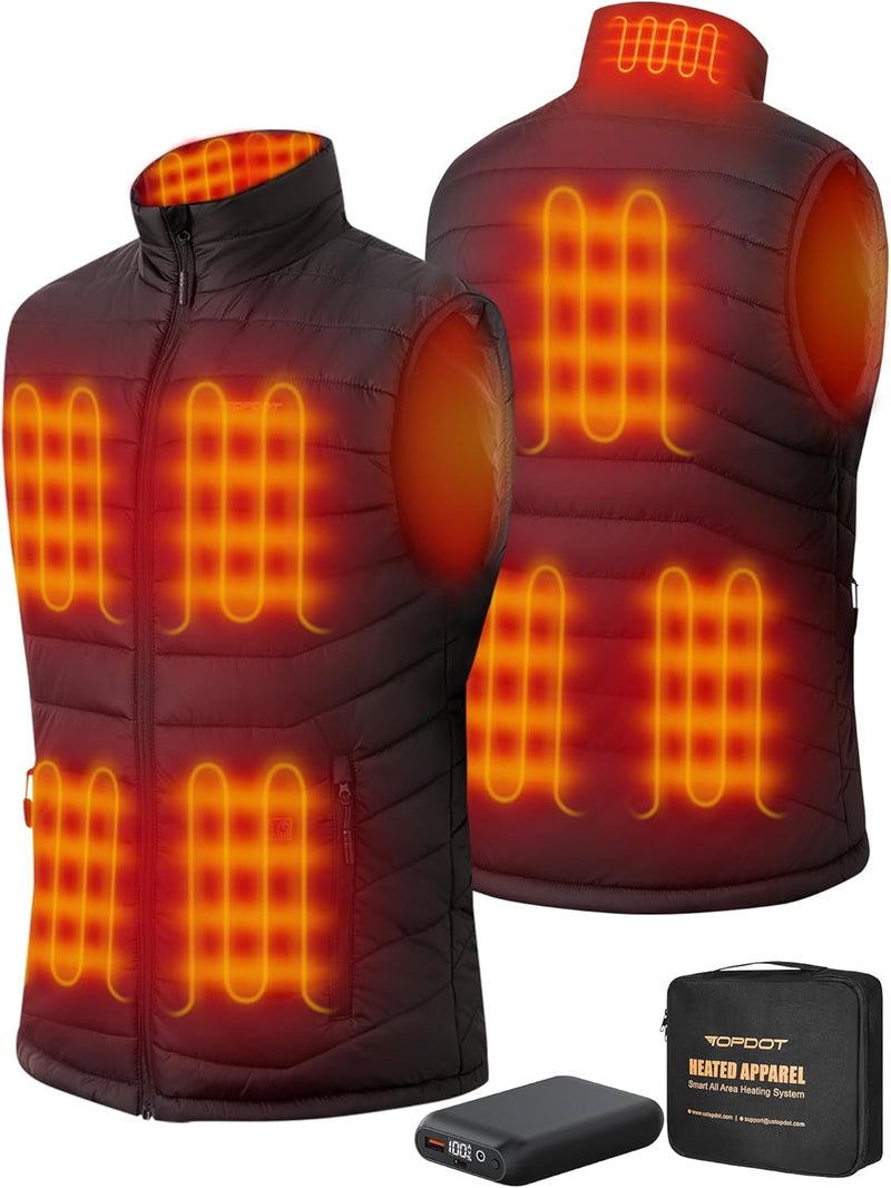 Topdot Store Heated Vest for Men with 7.4V 16000mAh Battery Pack Included, 8 Heating Zones Lightweight Warm Men's Heated Vest - Image 1